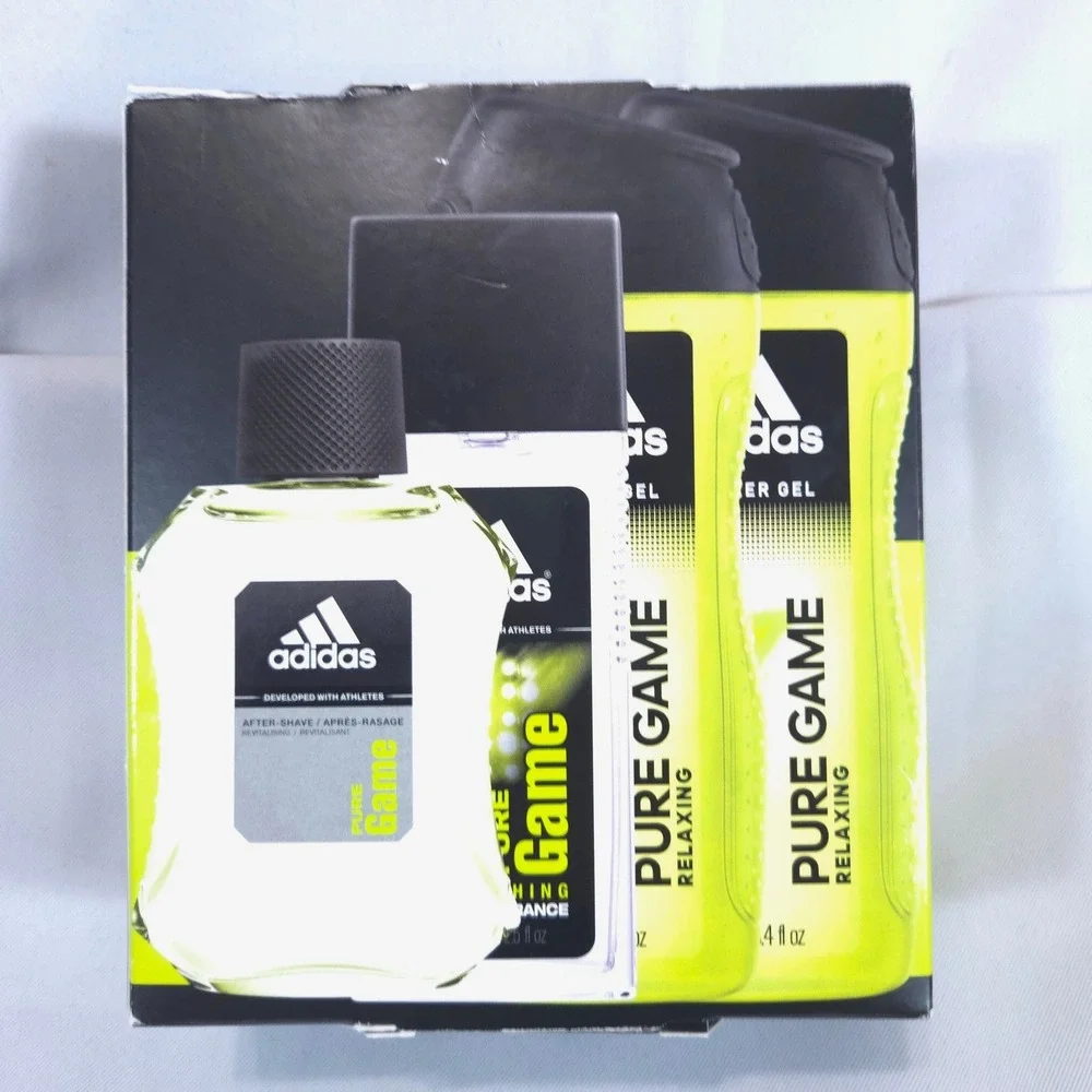 Adidas Feel The Rush 4pc Gift Set Men Fragrance Grooming 3-in-1 Wash Cologne New